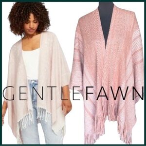 Gentle Fawn Pink/White Stripe Cape Poncho Shawl Wrap Gentle Fawn